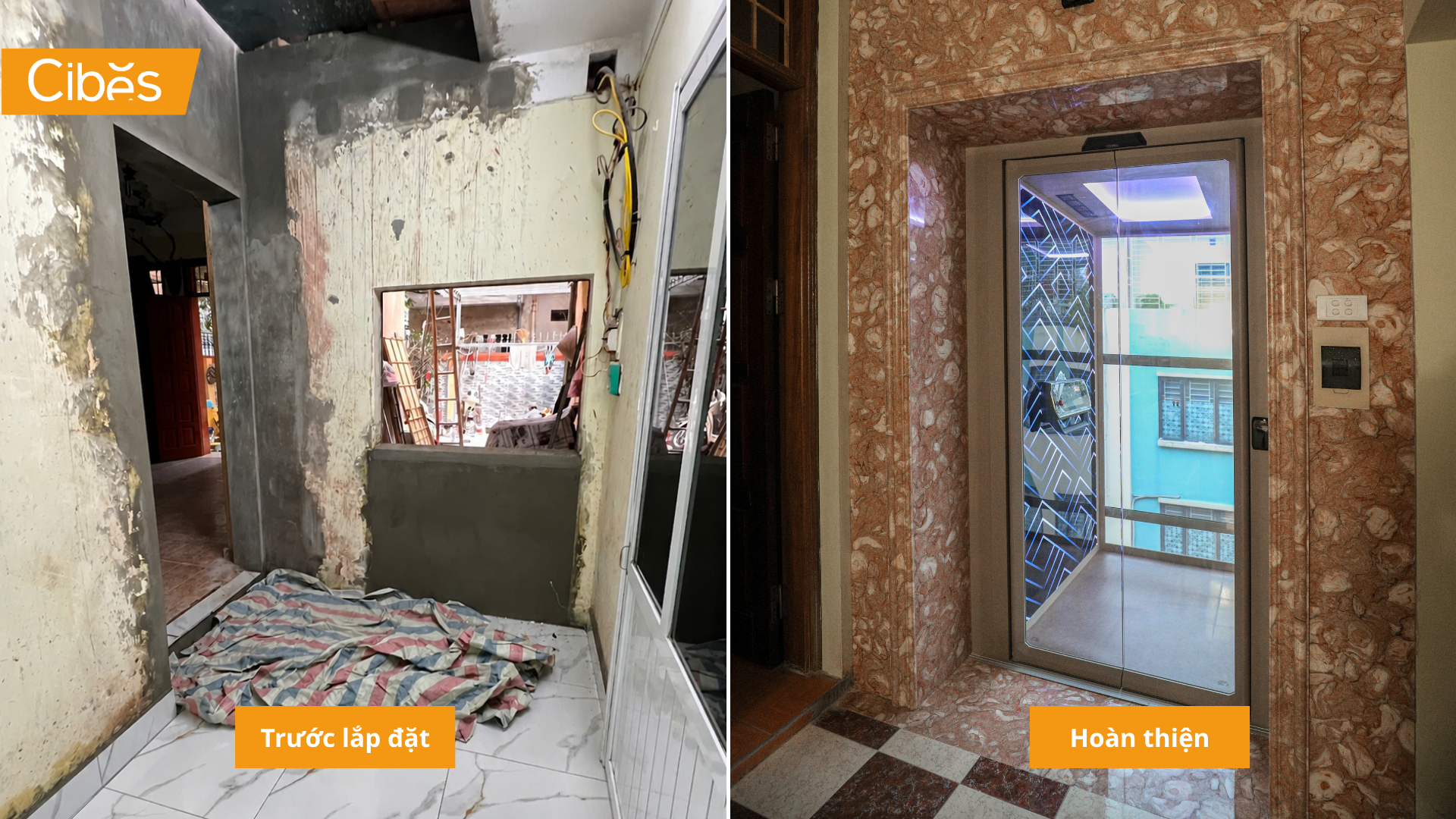 Lắp thang máy kính cường lực cho nhà đã ở 30 năm